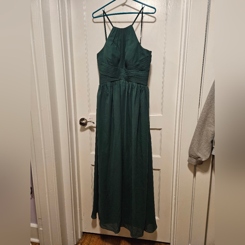 Dark green prom dress